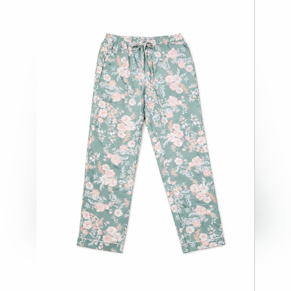 Nwot - Ready Cupcakes and Cashmere Green Floral Print Pants Women’s Large